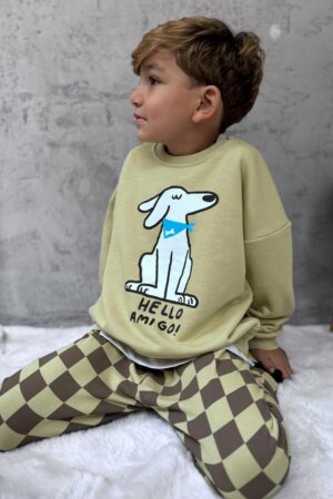 Alternative view of Orj Marka Damalı Pantolonlu Erkek Çocuk Takım