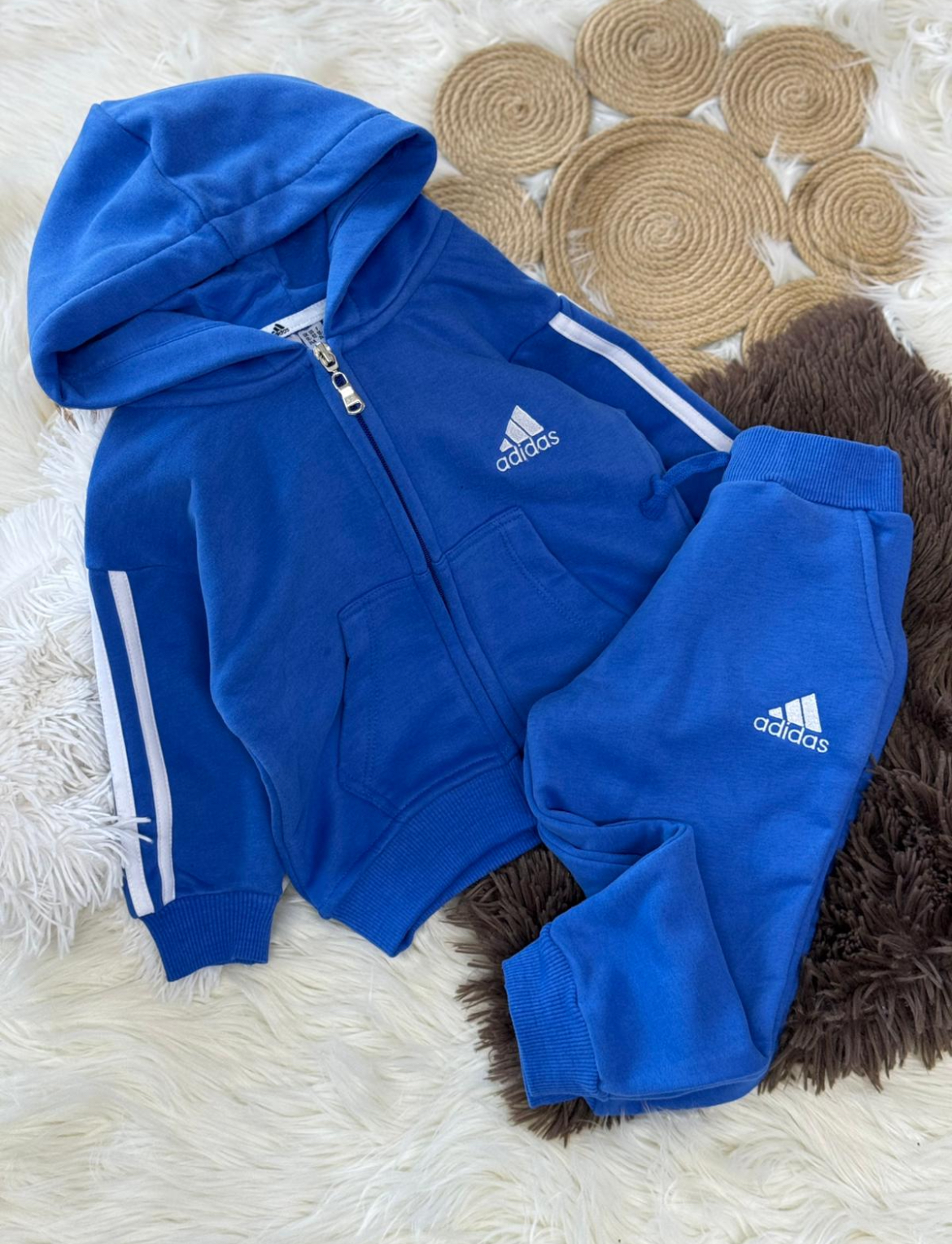 Hırkalı Saks Mavi Çocuk Takım - Görsel 3