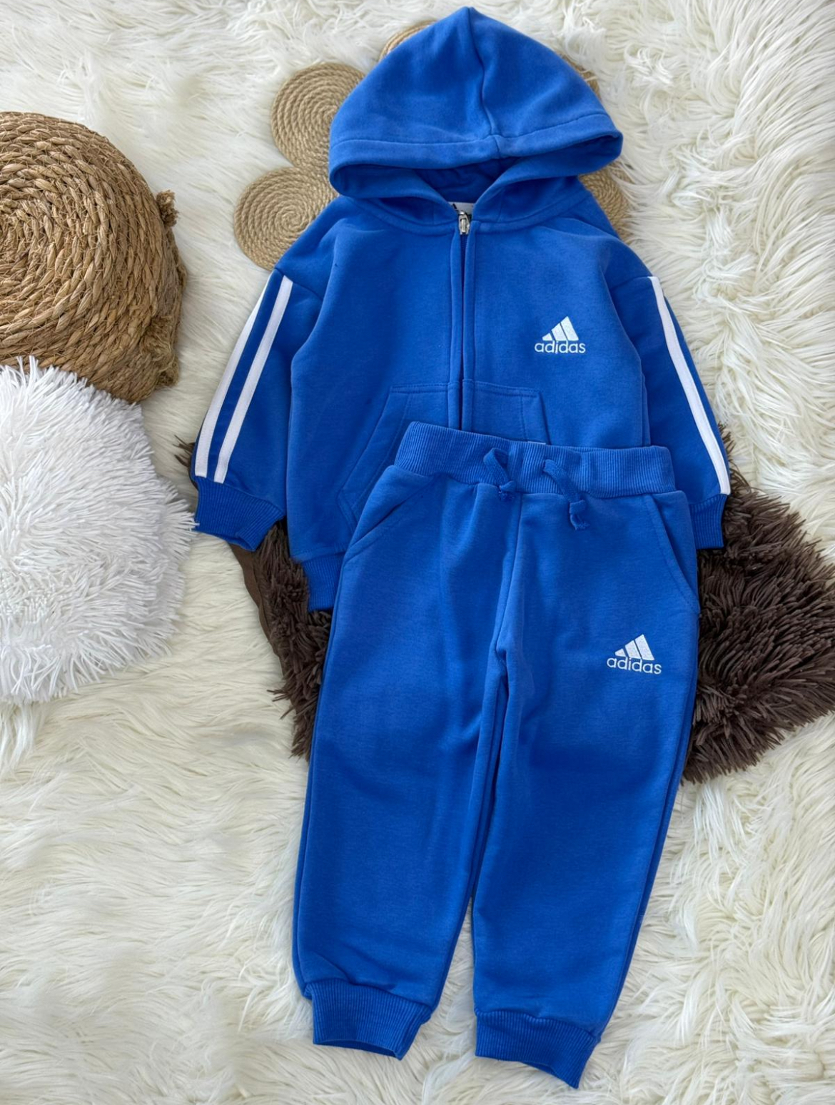 Hırkalı Saks Mavi Çocuk Takım - Görsel 2