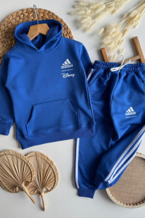 Kapüşonlu Saks Mavi Takım