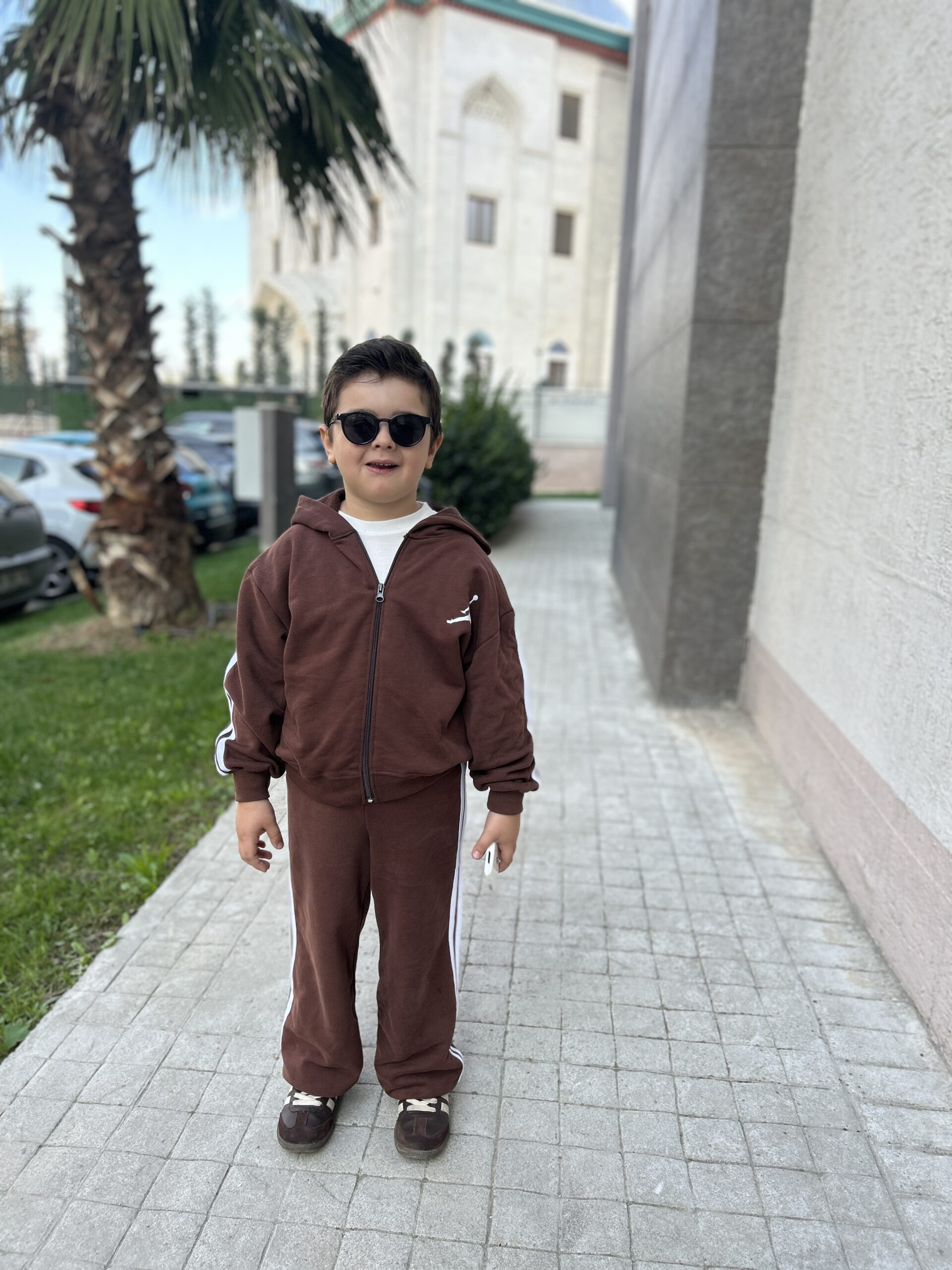 Kapüşonlu Hırkalı Unisex Takım Acı Kahve (2-13 yaş) - Görsel 5