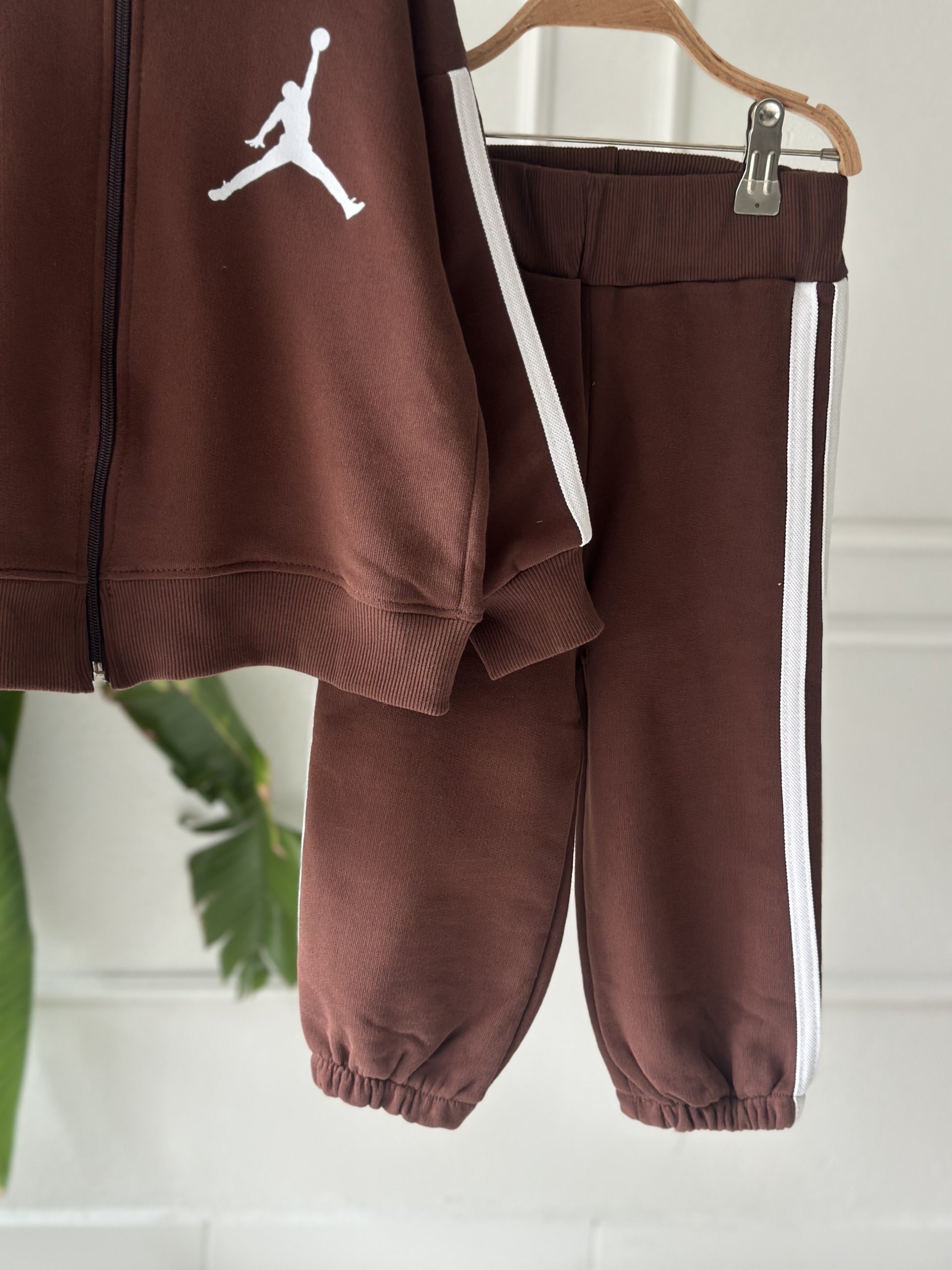 Kapüşonlu Hırkalı Unisex Takım Acı Kahve (2-13 yaş) - Görsel 2