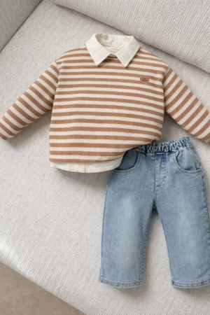 Alternative view of Erkek Çocuk Gömlekli 3’lü Takım (Kahve)