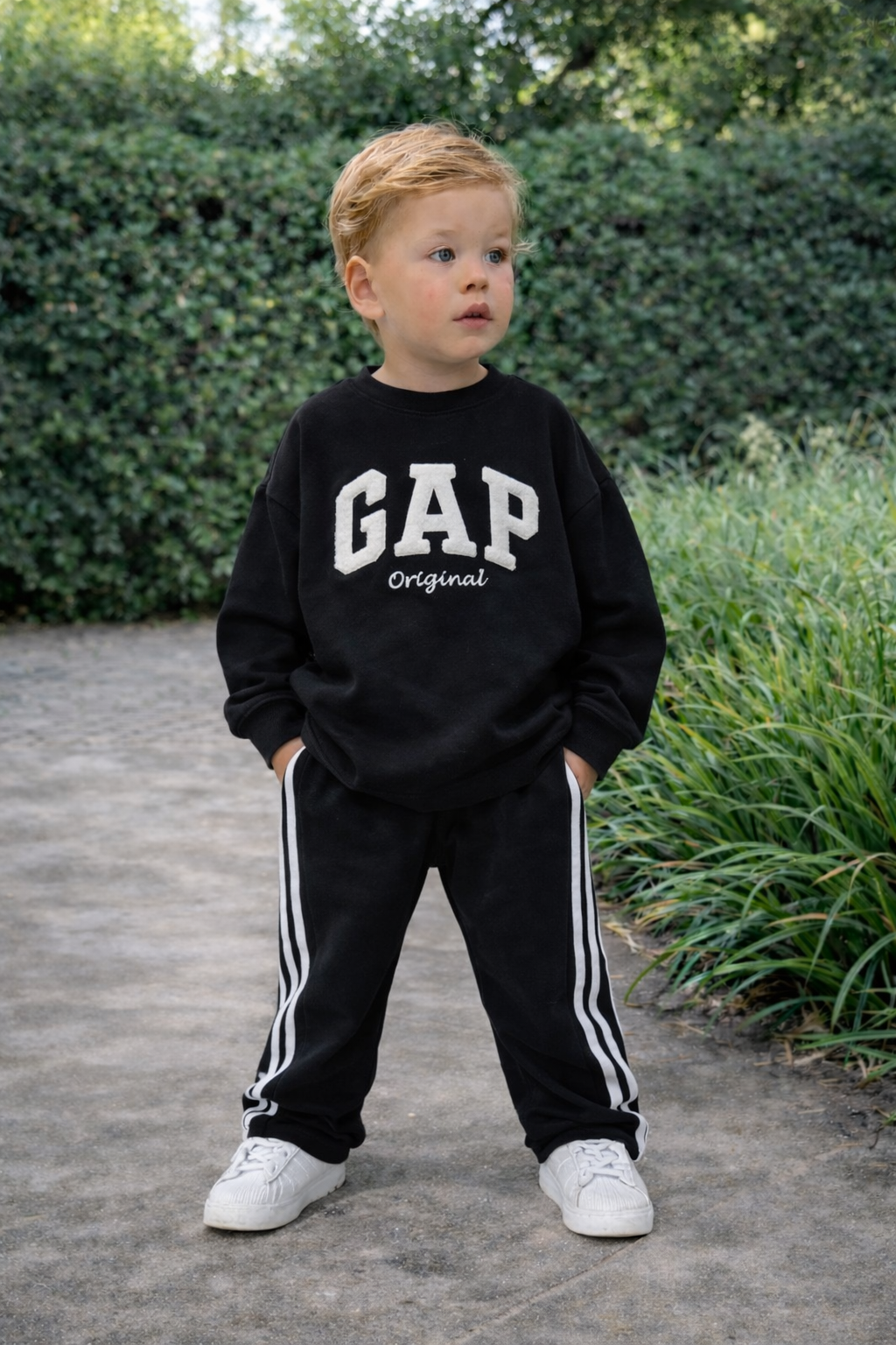 Şeritli İspanyol Paçalı Unisex Takım - Görsel 2