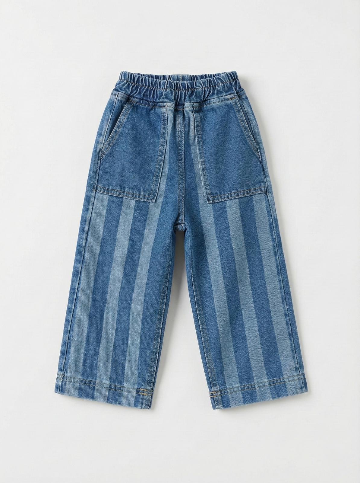 Laciel Orj Marka Çizgili Denim Pantolon