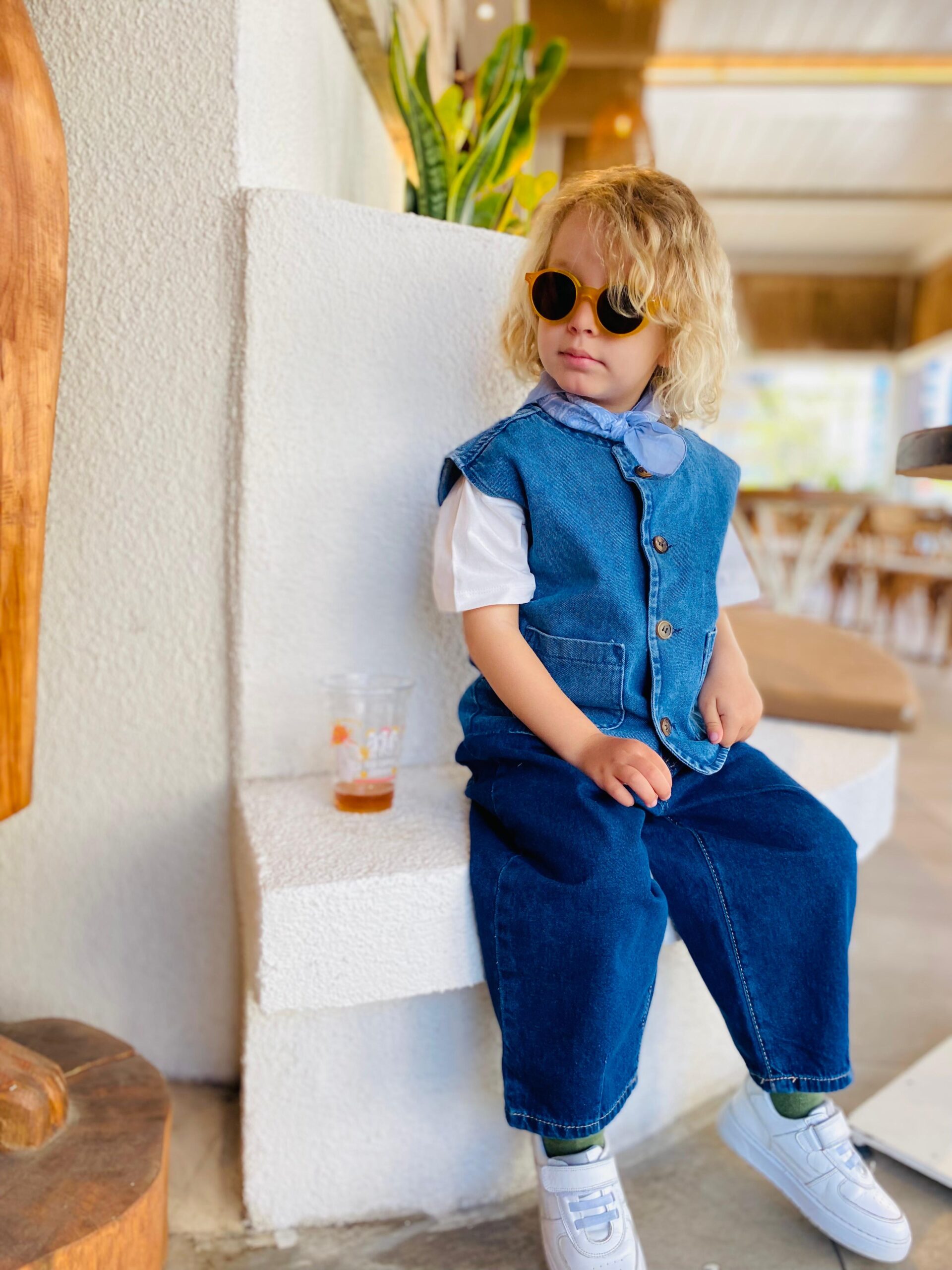 Unisex Denim Yelek (Mavi) - Görsel 5