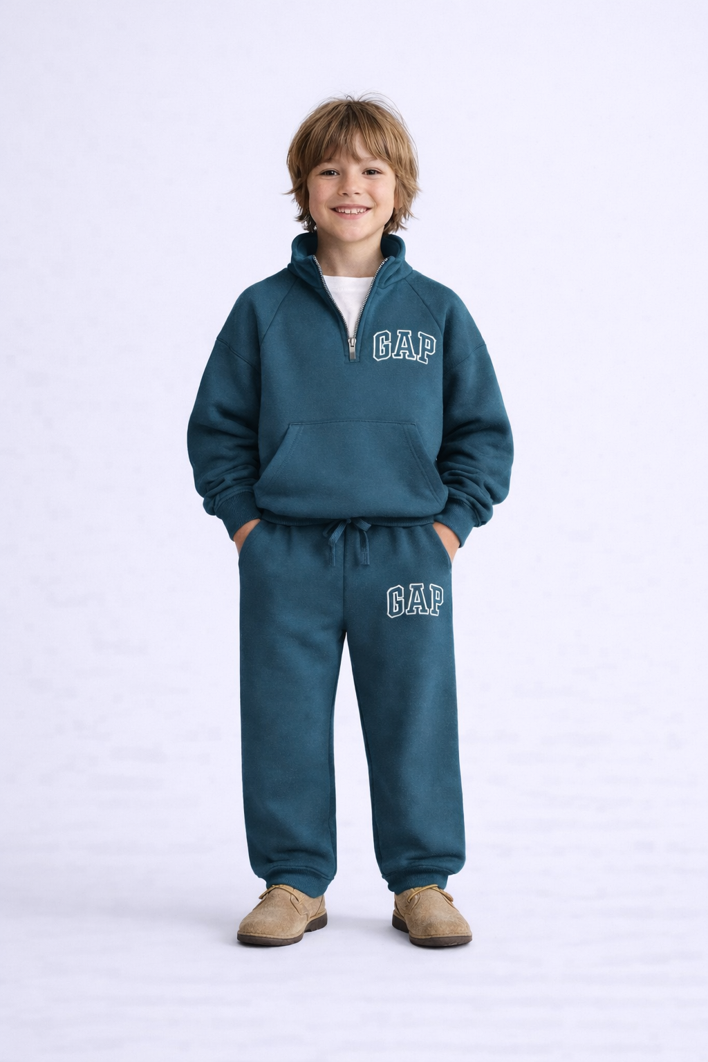 Yarım Fermuarlı Eşofman Takımı (Petrol Yeşili) - Görsel 4