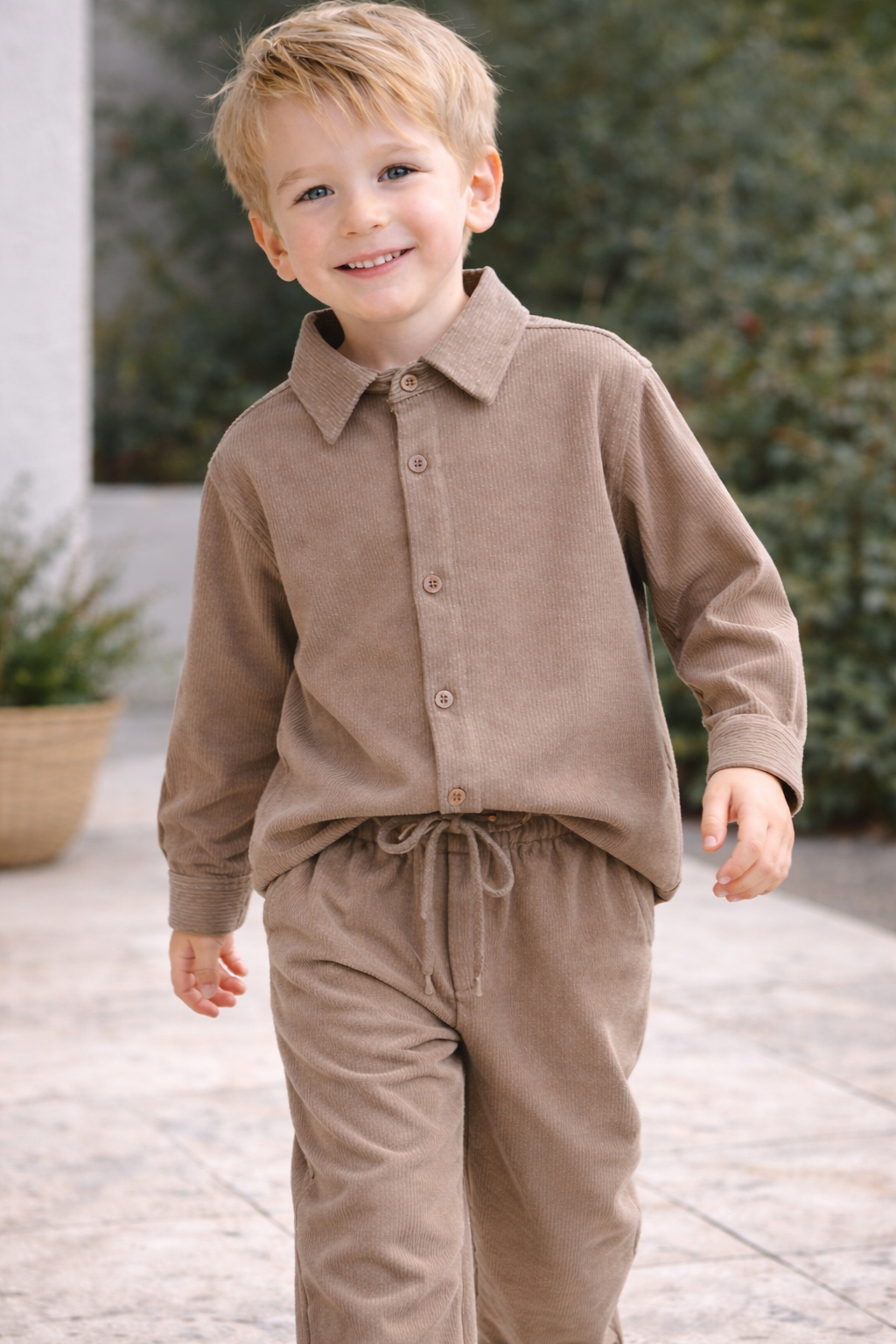 Erkek Çocuk Yumuşacık Kadife Takım (Kahve) - Görsel 6