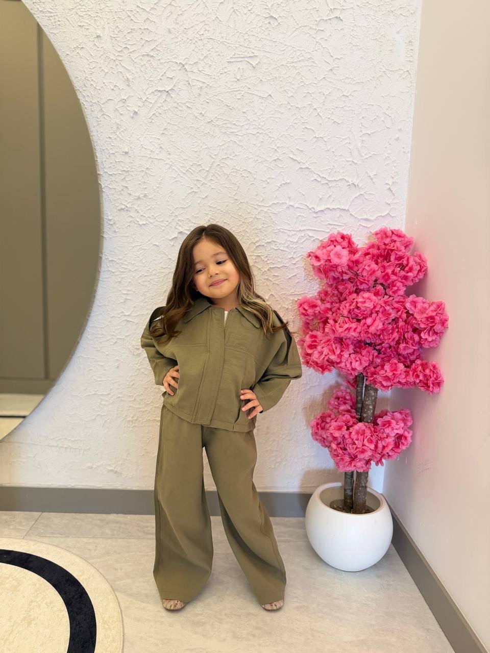 Premium Kalite Modal Kumaş Ceketli Takım (Haki) - Görsel 5