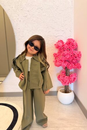 Premium Kalite Modal Kumaş Ceketli Takım (Haki)