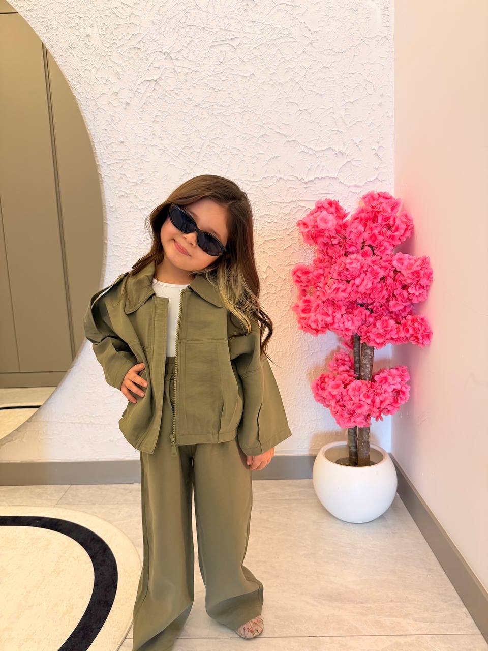 Premium Kalite Modal Kumaş Ceketli Takım (Haki)