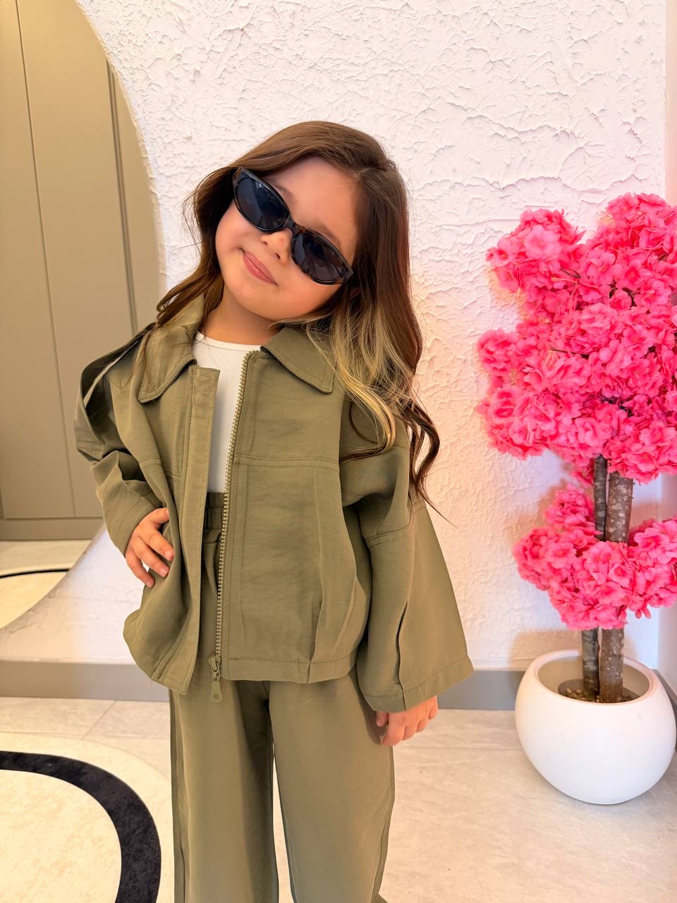 Premium Kalite Modal Kumaş Ceketli Takım (Haki) - Görsel 3