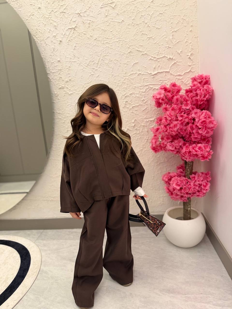 Premium Kalite Modal Kumaş Ceketli Takım(Acı Kahve)