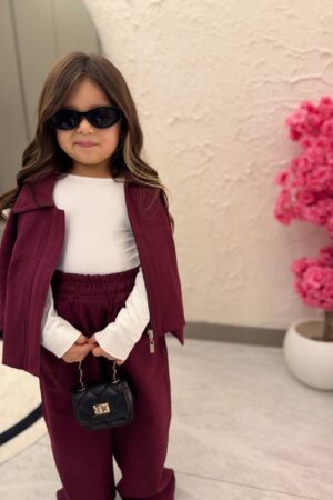 Premium Kalite Modal Kumaş Ceketli Takım(Bordo)