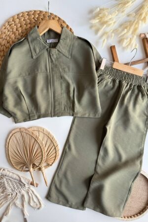 Alternative view of Premium Kalite Modal Kumaş Ceketli Takım (Haki)
