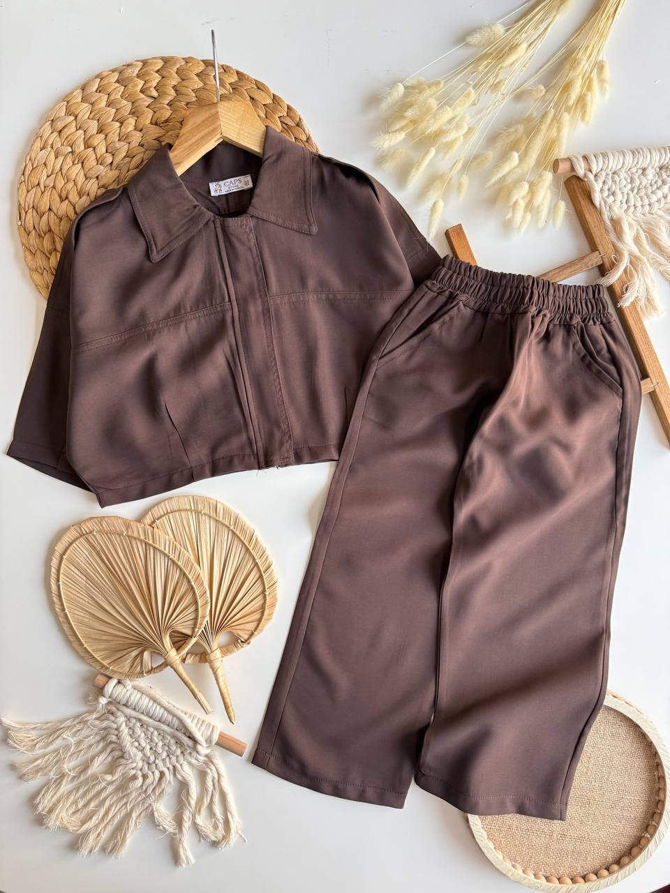 Premium Kalite Modal Kumaş Ceketli Takım(Acı Kahve) - Görsel 2