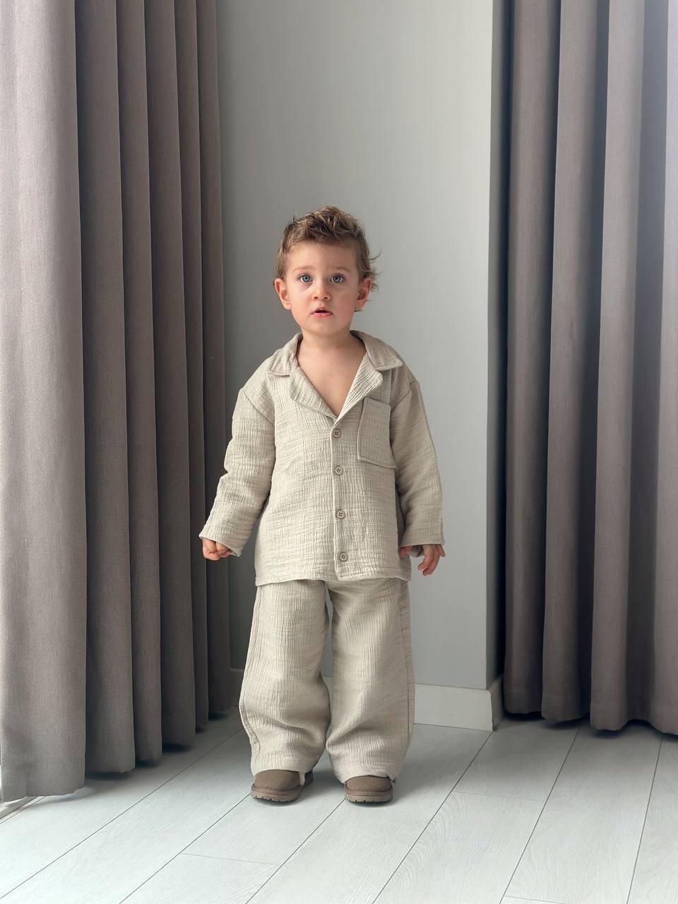 Pamuklu Soft Relax Takım Elbise (Taş Rengi) - Görsel 7