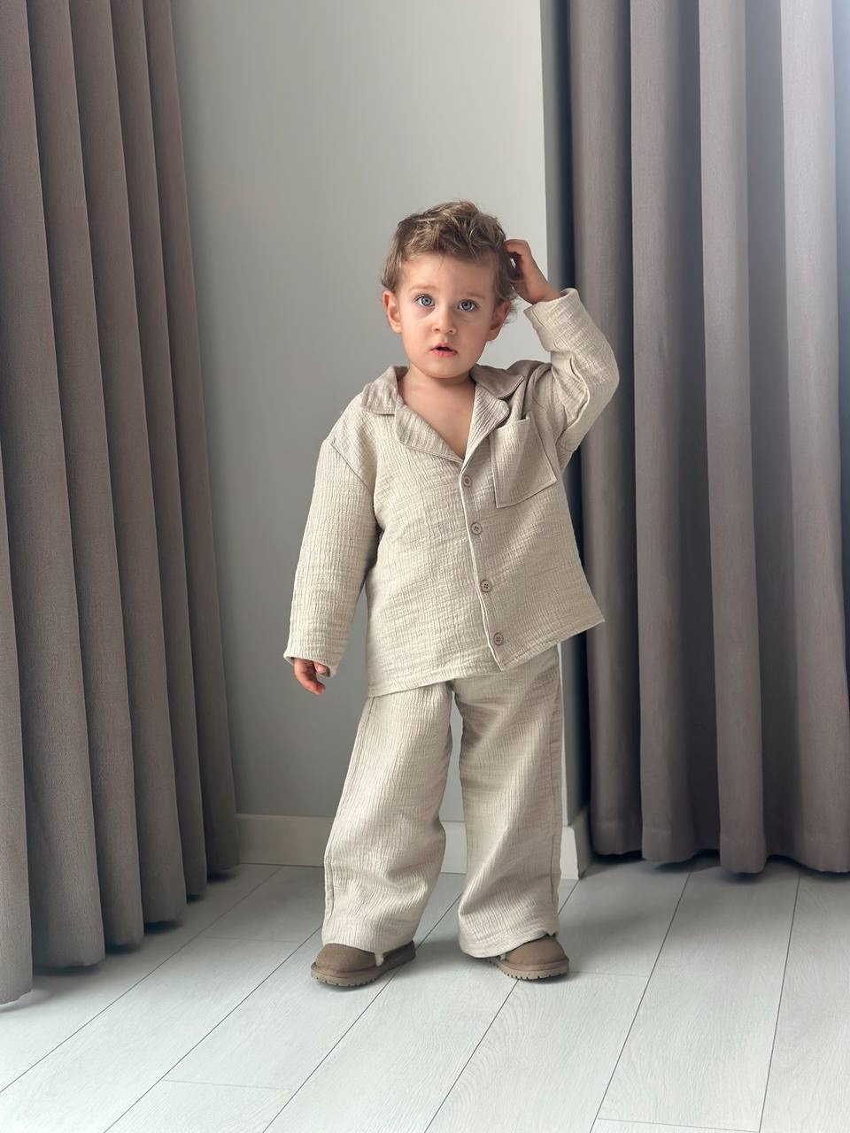 Pamuklu Soft Relax Takım Elbise (Taş Rengi)