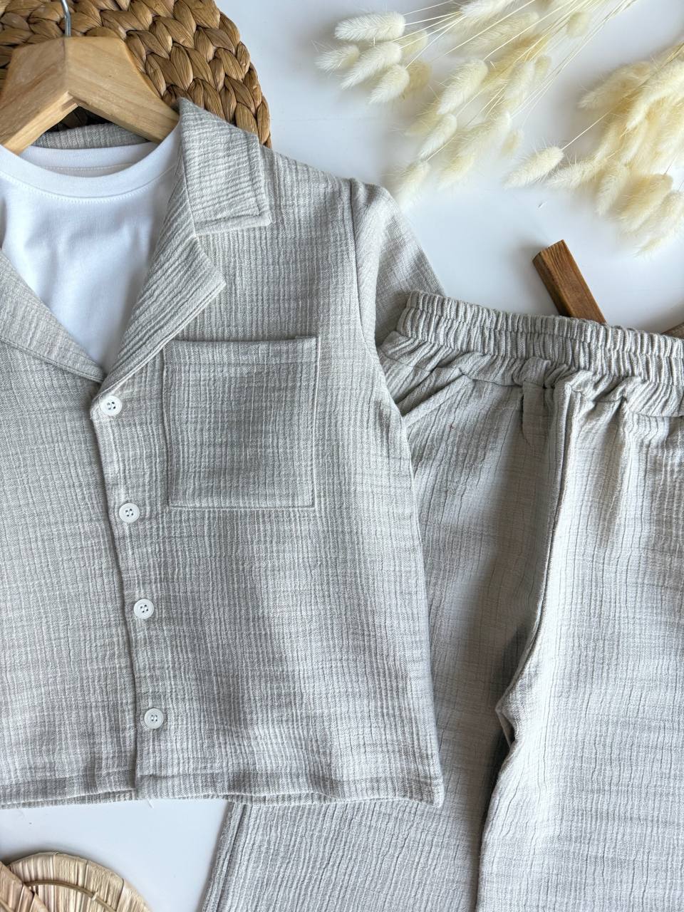 Pamuklu Soft Relax Takım Elbise (Taş Rengi) - Görsel 3