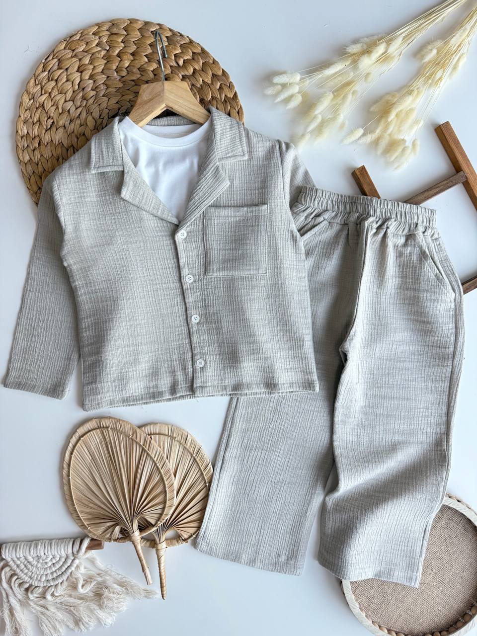 Pamuklu Soft Relax Takım Elbise (Taş Rengi) - Görsel 2