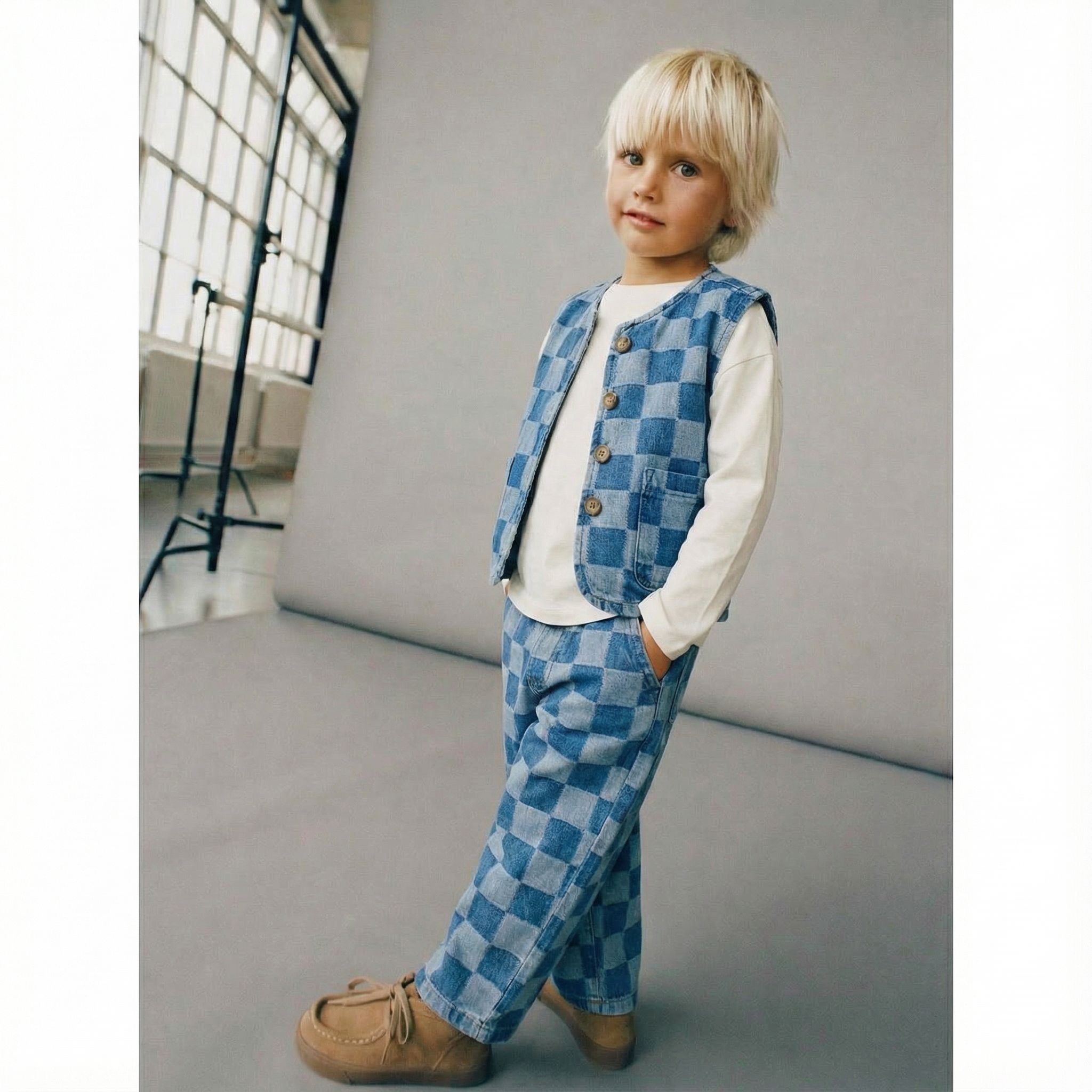 Damalı Kot Yelek - Görsel 3