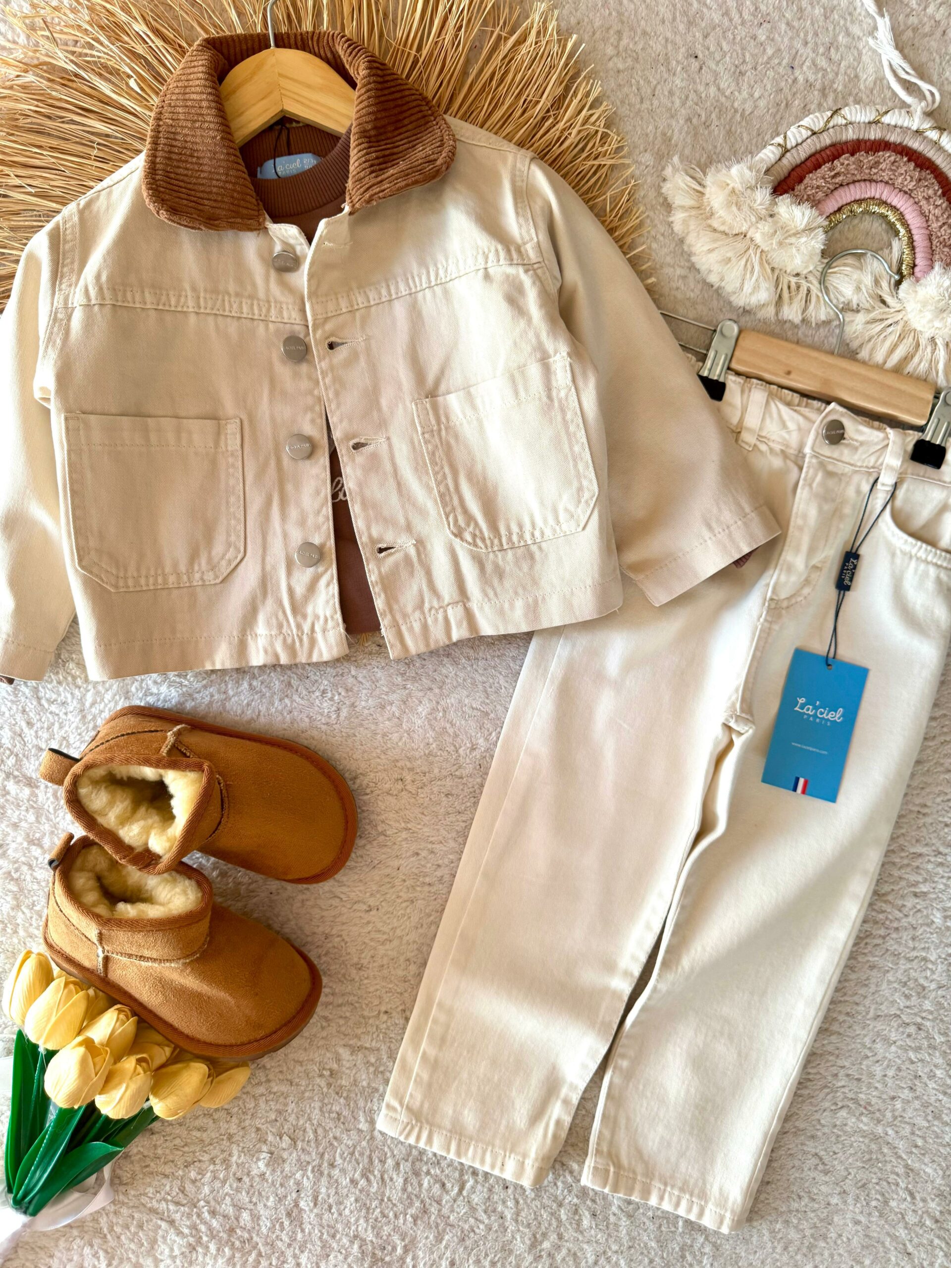 La'ciel Kadife Yakalı Kot Ceket - Görsel 3