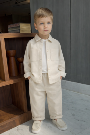 Ceketli 3’lü Doubleface Takım (Bej)