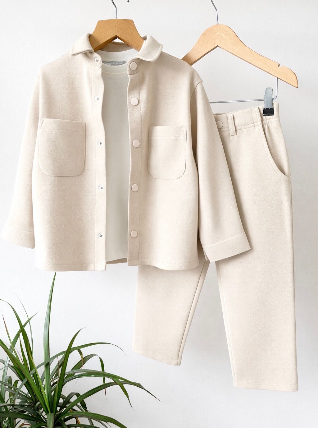Ceketli 3’lü Doubleface Takım (Bej) - Görsel 2