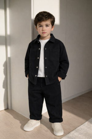 Ceketli 3’lü Doubleface Takım (Siyah)