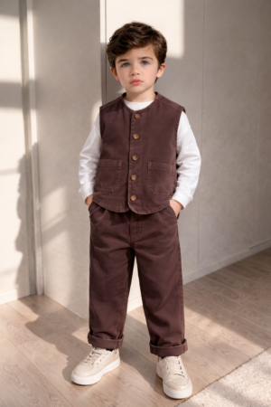 La’ciel Brown Yelekli Kot Takım