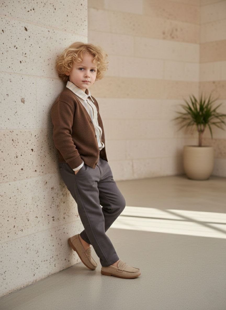 Çizgili Gömlekli Hırkalı 3’lü Takım