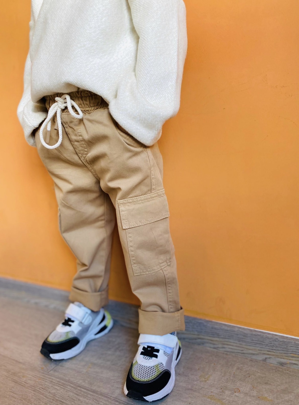 La’ciel Kargo Cepli Beli Lastikli Kot Pantolon - Görsel 3