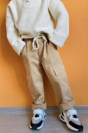 La’ciel Kargo Cepli Beli Lastikli Kot Pantolon