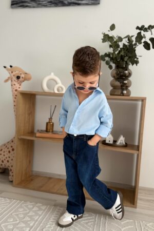 Alternative view of Mavi Kot Pantolon Mavi Gömlek Takım