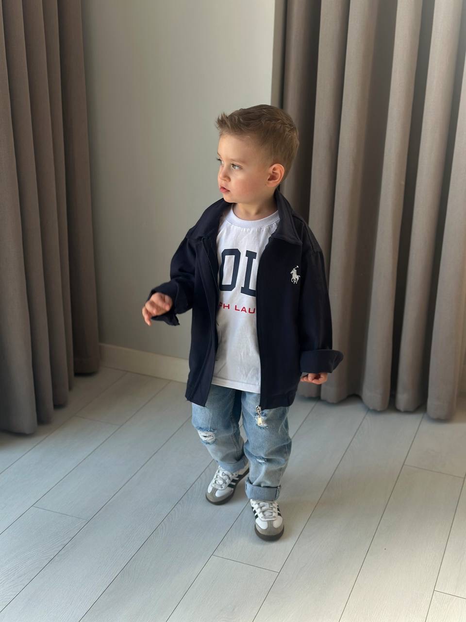 Ceketli Kot Pantolonlu 3'lü Takım (Lacivert) - Görsel 4