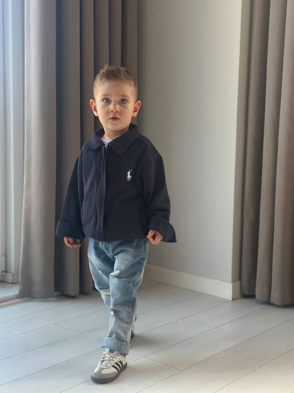 Ceketli Kot Pantolonlu 3'lü Takım (Lacivert)