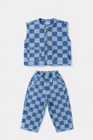 La’ciel Paris Damalı Yelekli Takım