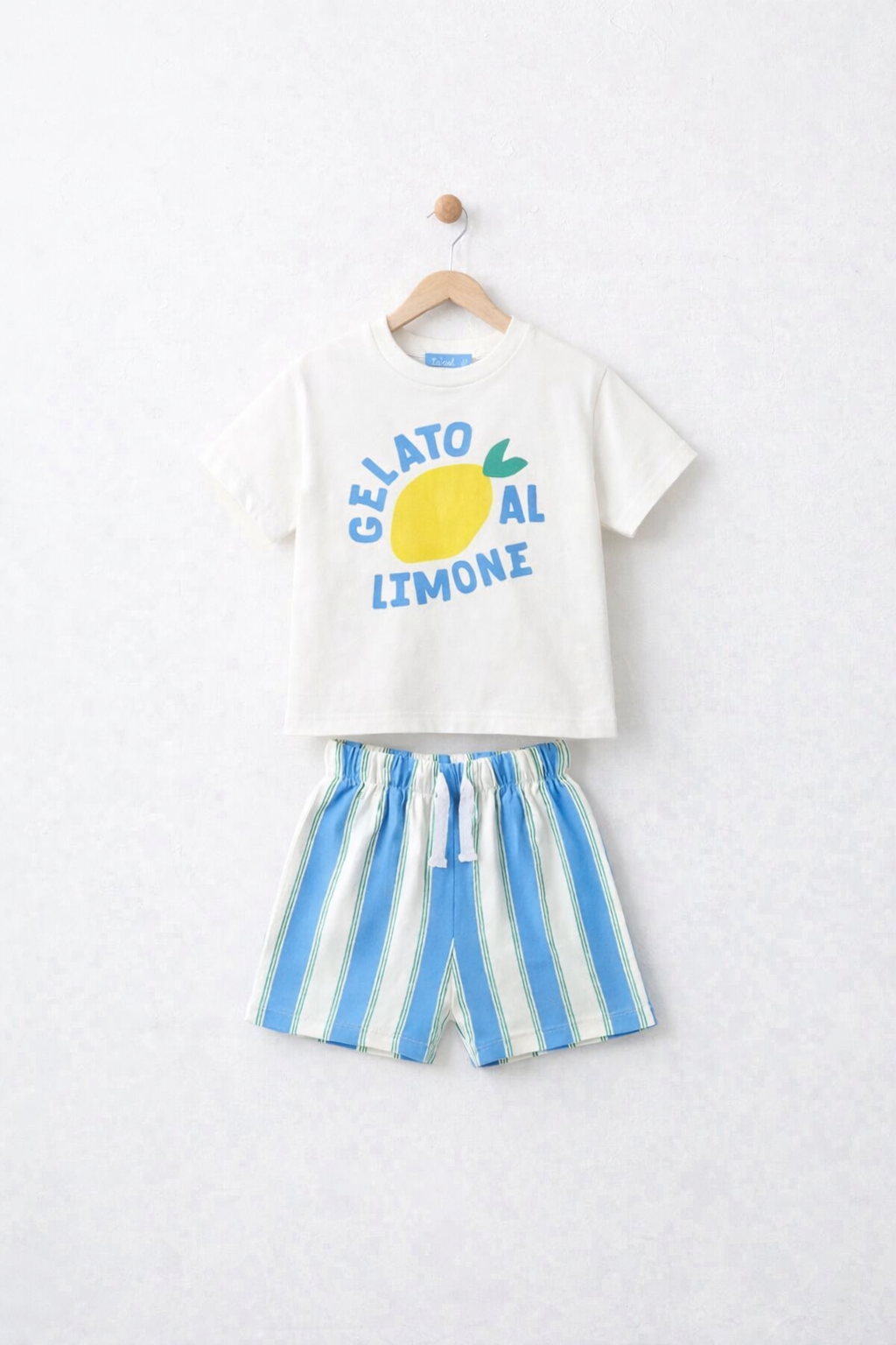 Gelato Lemon Çizgili Şortlu Takım - Görsel 2