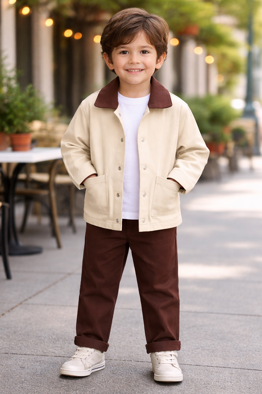 Bej Ceketli 3’lü Takım