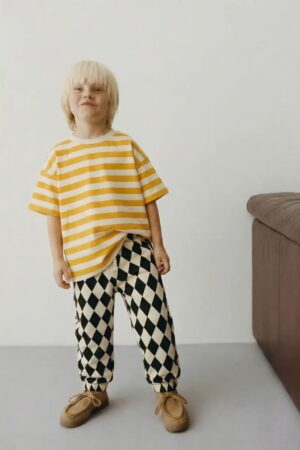 Alternative view of La’ciel Paris Jogger Damalı Mevsimlik %100 Pamuklu Pantolon