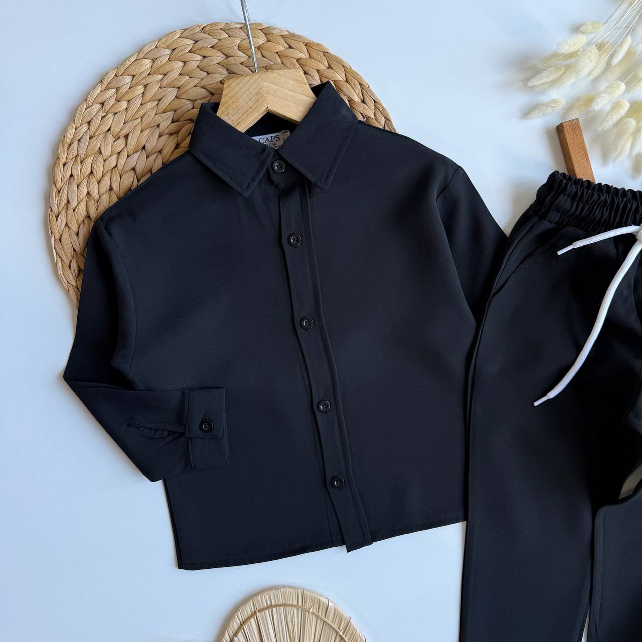 Gömlekli Dokuma Takım (Siyah) (13 Mart Cuma Kargo Çıkışlı) - Görsel 3