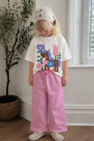 Punç Nakışlı Kız Çocuk Mevsimlik Takım (Pembe)
