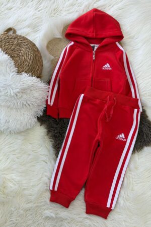 Alternative view of Kapüşonlu Unisex Çocuk Takım (Kırmızı)