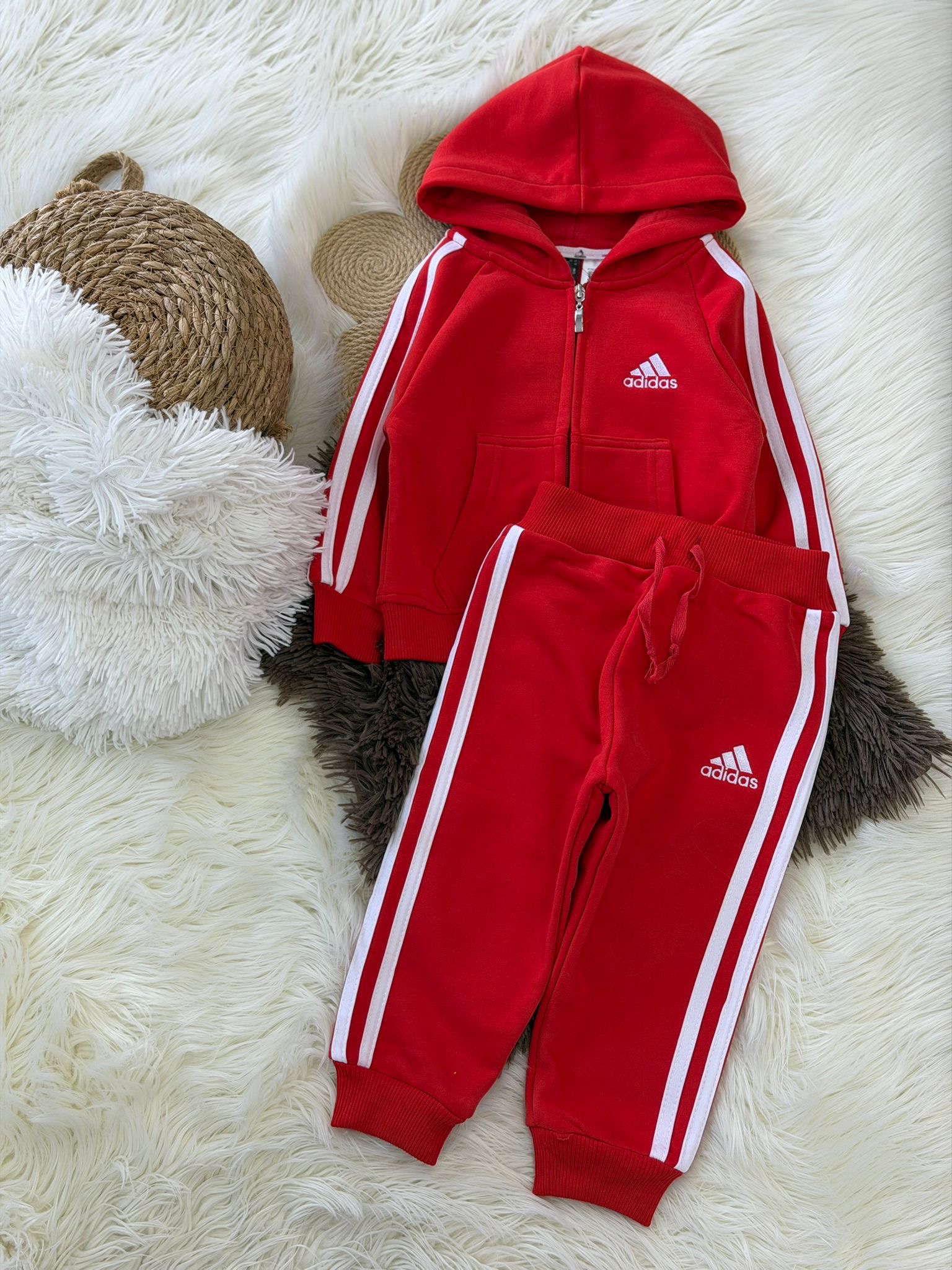 Kapüşonlu Unisex Çocuk Takım (Kırmızı) - Görsel 2