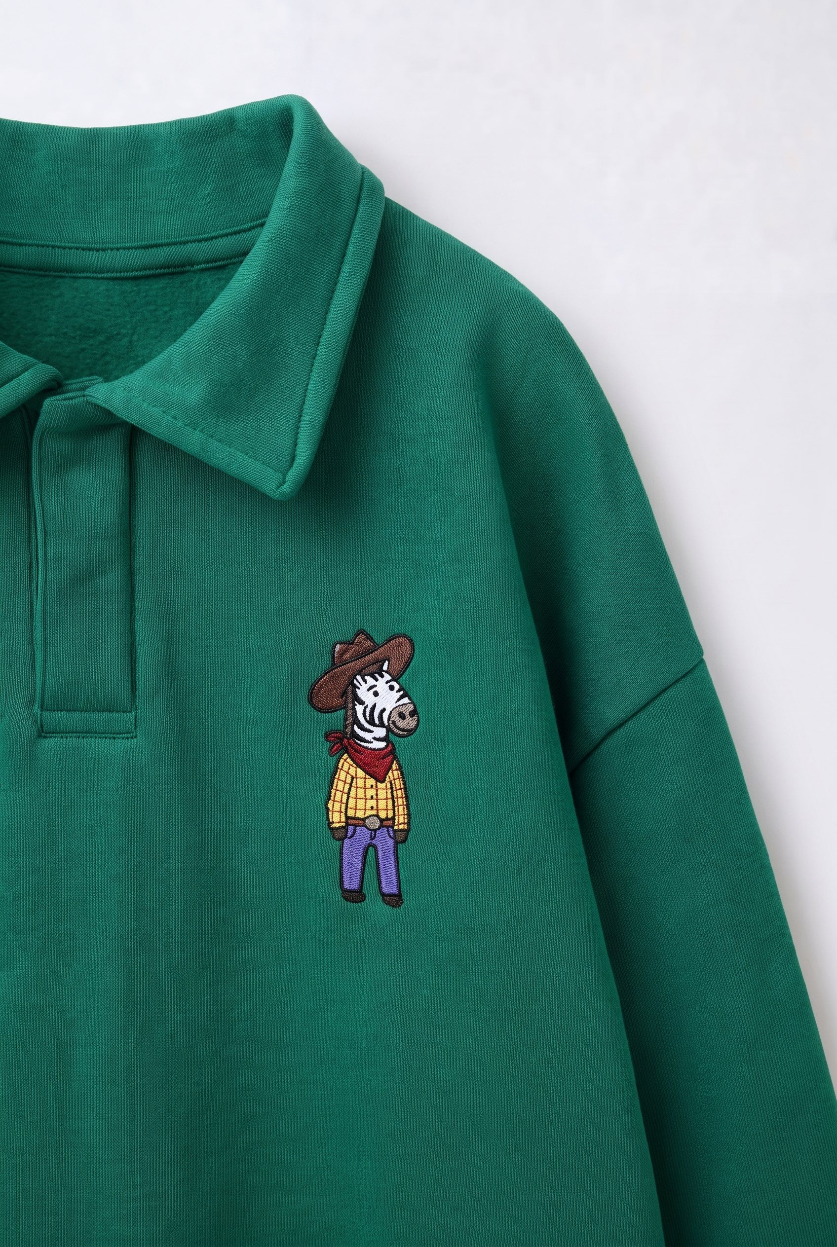 Polo Yakalı Sweatshirt (Yeşil) - Görsel 2