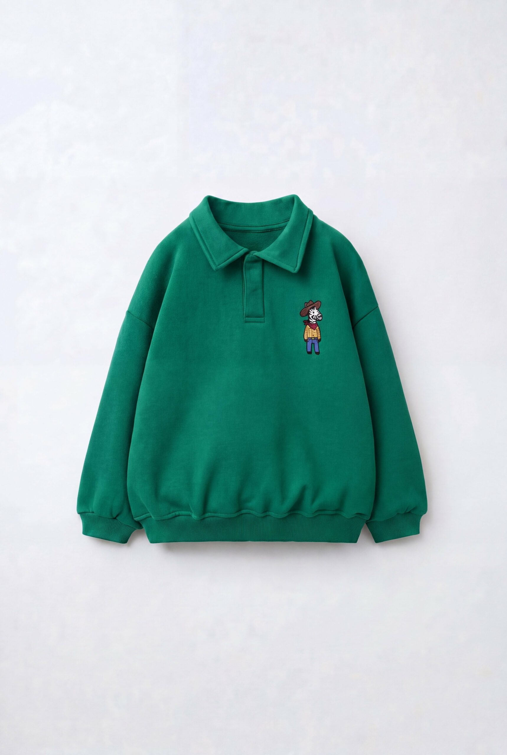 Polo Yakalı Sweatshirt (Yeşil)