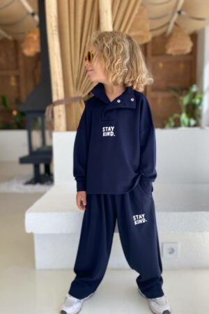 Stay Kind Çıtçıtlı Polo Yaka Modal Takım (Lacivert)