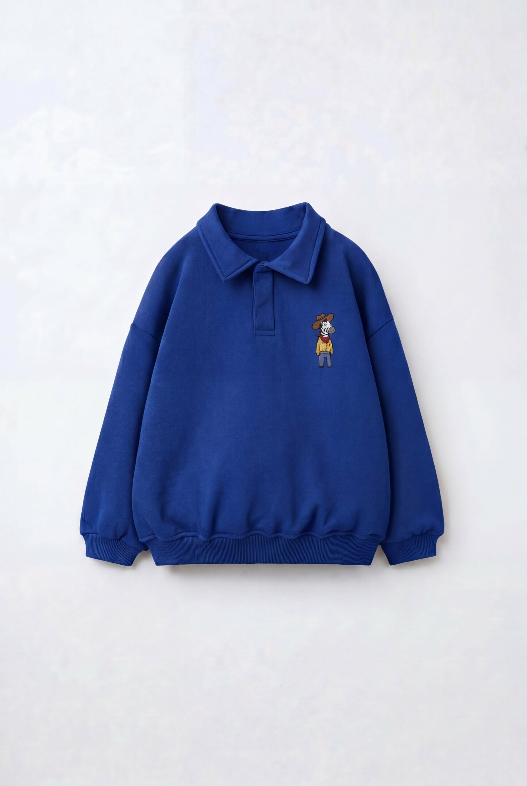 Polo Yakalı Swaetshirt (Saks)