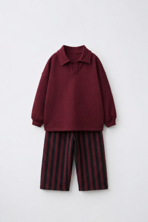Polo Yakalı Takım (Bordo)