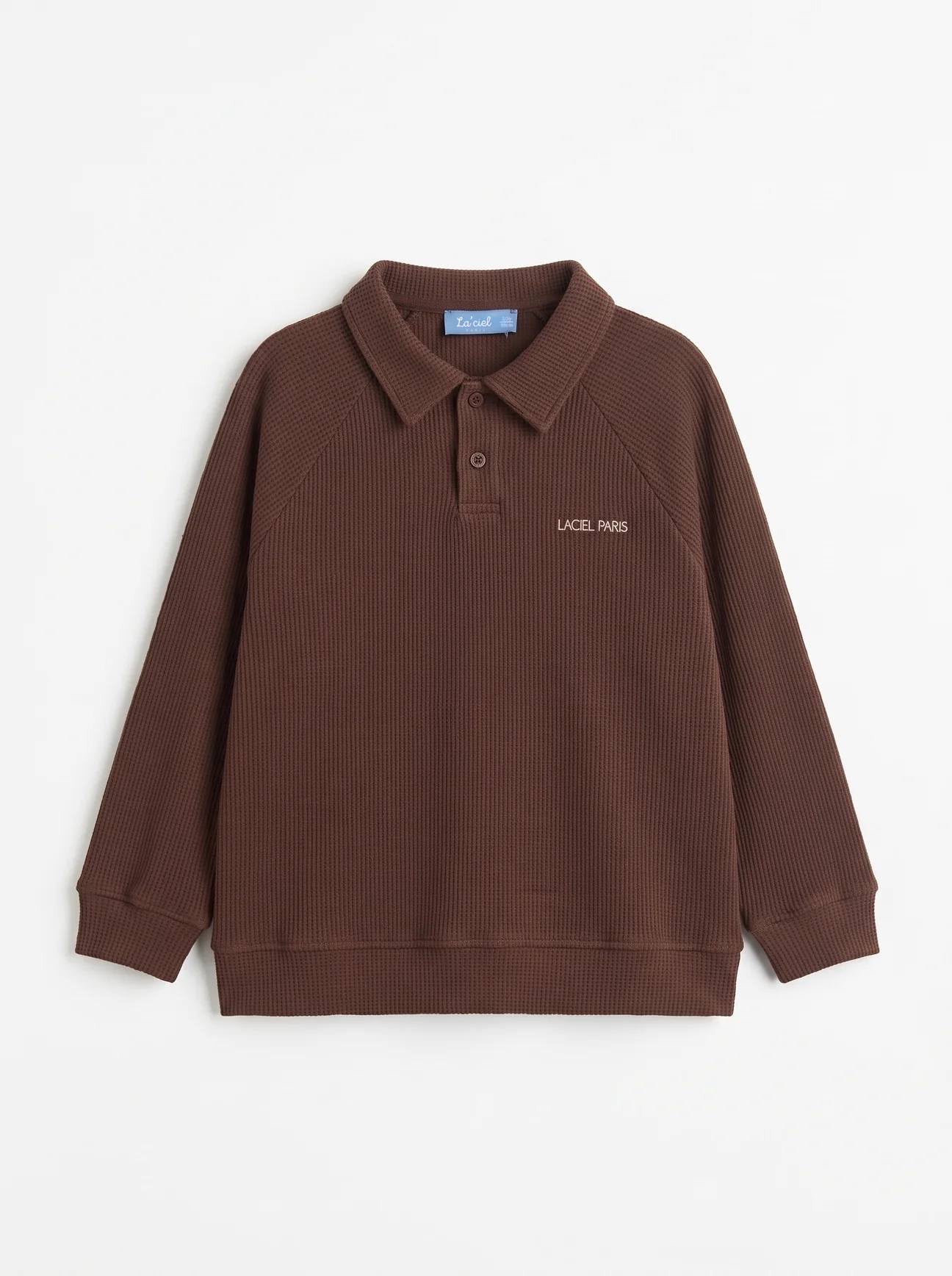 La’ciel Paris Polo Yaka Gofre Sweat (Kahve)